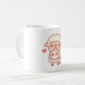 ウールセーターの可愛い羊 ゆるふわ コーヒーマグカップ (正面左)