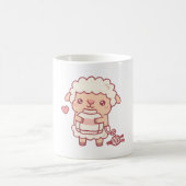 ウールセーターの可愛い羊 ゆるふわ コーヒーマグカップ (中央)