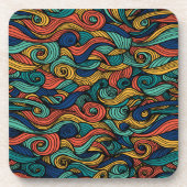 ウールトッピングペイズリー コースター (正面)