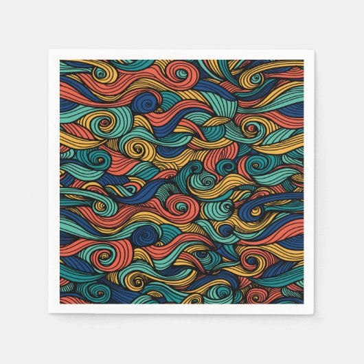 ウールトッピングペイズリー スタンダードカクテルナプキン (正面)