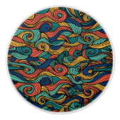 ウールトッピングペイズリー セラミックノブ (正面)