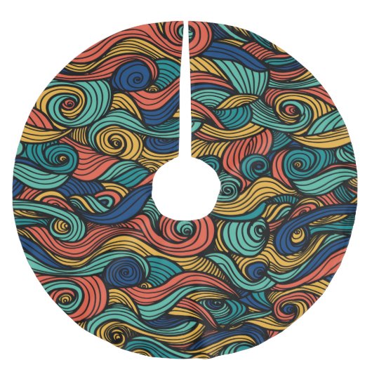 ウールトッピングペイズリー ブラッシュドポリエステルツリースカート (正面)