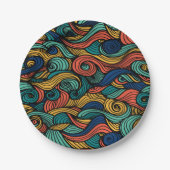 ウールトッピングペイズリー ペーパープレート (正面)