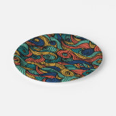 ウールトッピングペイズリー ペーパープレート (アングル)