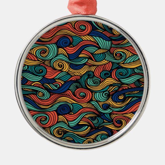 ウールトッピングペイズリー メタルオーナメント (正面)