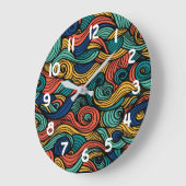ウールトッピングペイズリー ラージ壁時計 (傾斜)