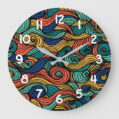 ウールトッピングペイズリー ラージ壁時計 (正面)