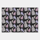 ウールニットハット水彩手絵を描形 ラッピングペーパーシート (正面2)