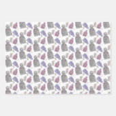 ウールニットハット水彩手絵を描形 ラッピングペーパーシート (正面)