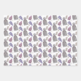 ウールニットハット水彩手絵を描形 ラッピングペーパーシート