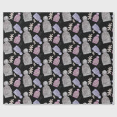 ウールニットハット水彩手絵を描形 ラッピングペーパー (フラット)