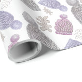 ウールニットハット水彩手絵を描形 ラッピングペーパー (ロールコーナー)