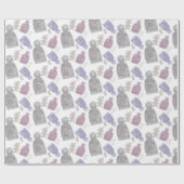 ウールニットハット水彩手絵を描形 ラッピングペーパー (フラット)