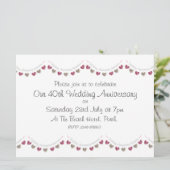 ウールハートバンティング 40周年 ルビー結婚記念日 招待状 (スタンド正面)