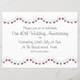 ウールハートバンティング 40周年 ルビー結婚記念日 招待状