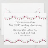 ウールハート結婚バンティング招待状 招待状 (正面/裏面)