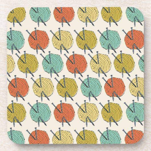 ウールパターンの球 コースター (正面)