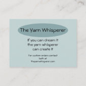 ウールヒツヤーンクロチェットニット 名刺 (裏面)