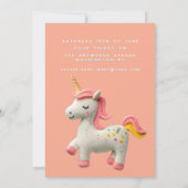 ウールフェルトユニコーンナンバーバースデーパーティー 招待状 (裏面)
