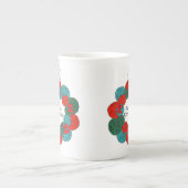 ウールボールポンポンクリスマスリース ボーンチャイナマグカップ (正面)