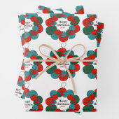 ウールボールポンポンクリスマスリース ラッピングペーパーシート (インサイチュ)