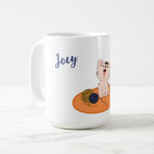 ウールボール付き子猫 コーヒーマグカップ (正面左)