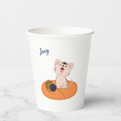 ウールボール付き子猫 紙コップ (正面)