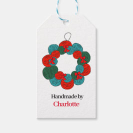 ウールボール ポンポン クリスマスリース 手作り ギフトタグ