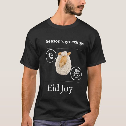 ウールモダンエレガンス付きイード・アル・アドハ・グリーティングカード Tシャツ (正面)