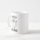 ウール好きのひつじのダジャレ コーヒーマグカップ (正面左)
