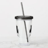 ウール帽をかぶったヒップスター猫 アクリルタンブラー (左)