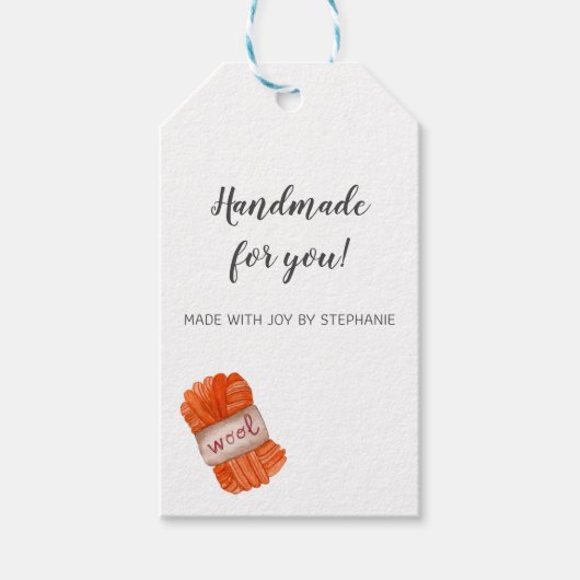 ウール手製糸編み物編み ギフトタグ (正面)