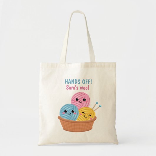 ウール編み物バッグ編み糸編み物贈り物 トートバッグ (正面)