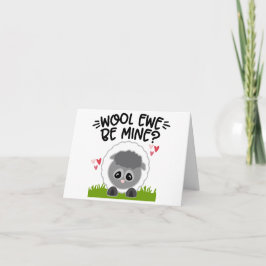 ウール・ユー・ビー・マイン？｜かわいい羊のダジャレ｜面白い動物 シーズンカード