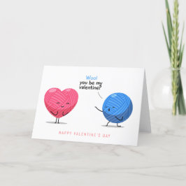 ウール・ユー・ビー・マイ・バレンタイン 編み物 | 休日 シーズンカード