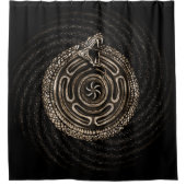 ウーロボロス付きホイール シャワーカーテン (正面)