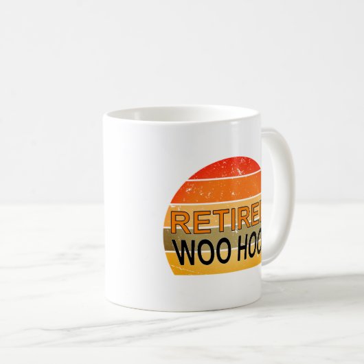 ウー退職したフーとヴィンテージ夕日 コーヒーマグカップ (正面右)