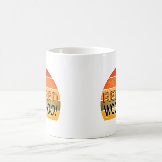 ウー退職したフーとヴィンテージ夕日 コーヒーマグカップ (中央)