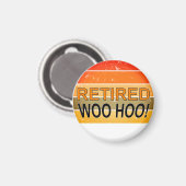 ウー退職したフーとヴィンテージ夕日 マグネット (正面/裏面)