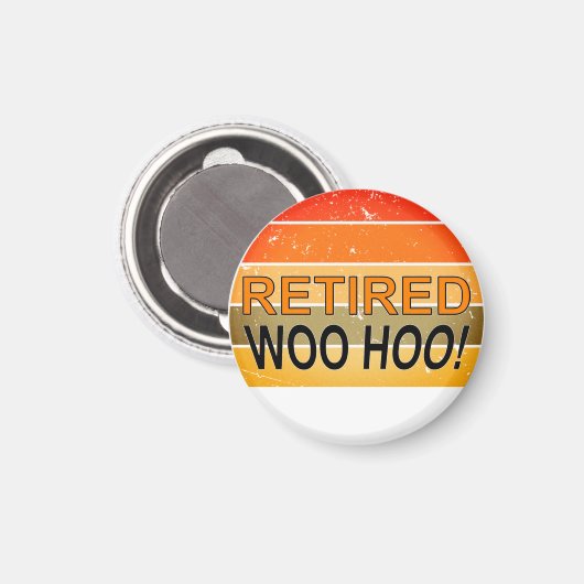 ウー退職したフーとヴィンテージ夕日 マグネット (正面/裏面)