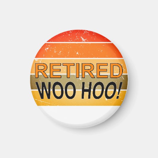 ウー退職したフーとヴィンテージ夕日 マグネット (正面)