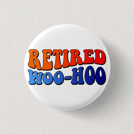 ウー退職したホヴィンテージグルーヴィ文字 缶バッジ (正面)