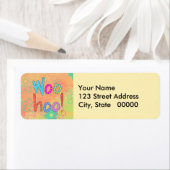 ウーHooワード文字アートグラフィックイエローオレンジ ラベル (インサイチュ)