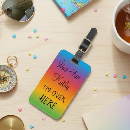 ウーHoo私はここにいるレインボーパーソナライズされたラゲッジ ラゲッジタグ