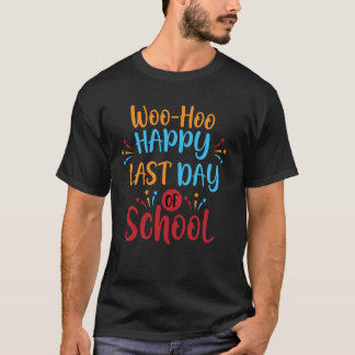 ウーHoo Happy学校最後の日可愛いシャツティーシュ Tシャツ