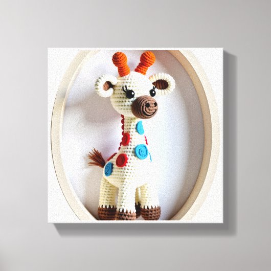 ウ疑問に思ルアートお洒落キリン キャンバスプリント (正面)