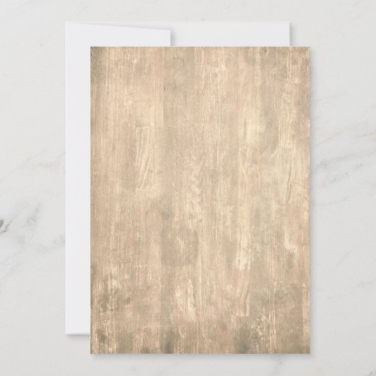 ウ素朴ィング祝レセプション付き木材 招待状 (裏面)