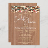 ウ素朴ィーカラフルド葉ブライダルシャワー 招待状 (正面/裏面)