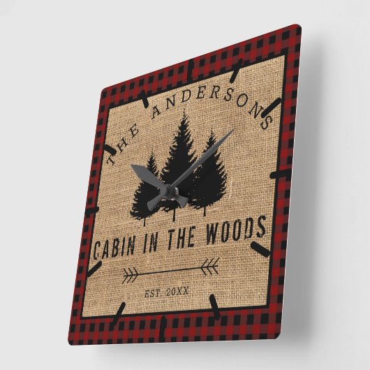 ウ素朴ッズの国名キャビン スクエア壁時計 (傾斜)