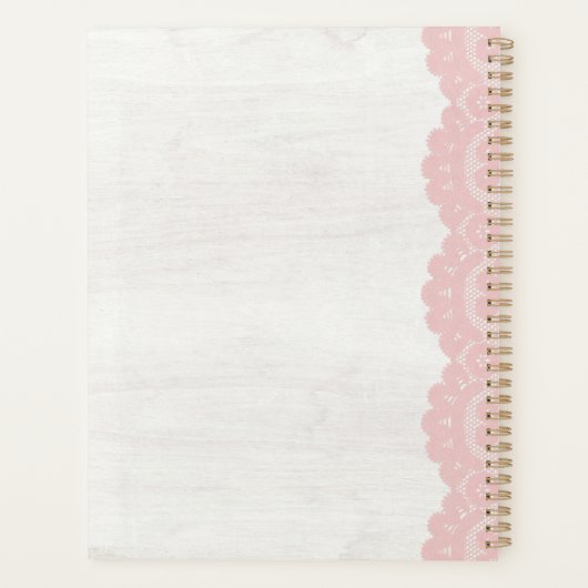 ウ素朴ッドウォーターカラーフローラズ結婚ケーキベーカリー プランナー手帳 (裏面)